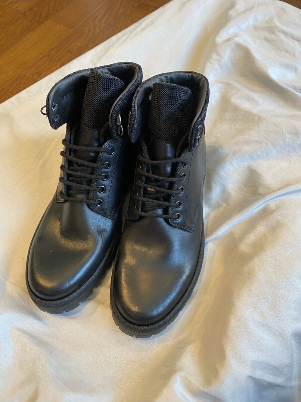 Bruno Magli Val 1 Derby Ankle Boots Men's 7 Black Leather Lace Up Round Toe S47